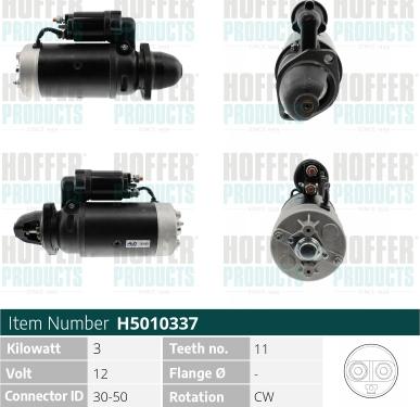 Hoffer H5010337 - Starter autospares.lv