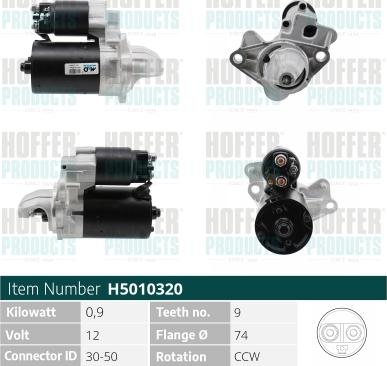 Hoffer H5010320 - Starter autospares.lv