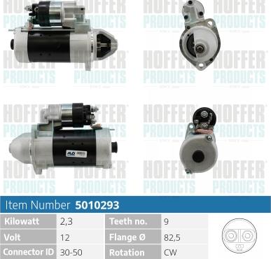 Hoffer H5010293 - Starter autospares.lv