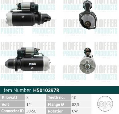 Hoffer H5010297R - Starter autospares.lv