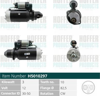 Hoffer H5010297 - Starter autospares.lv