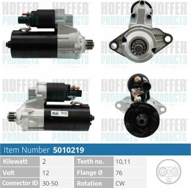 Hoffer H5010219 - Starter autospares.lv