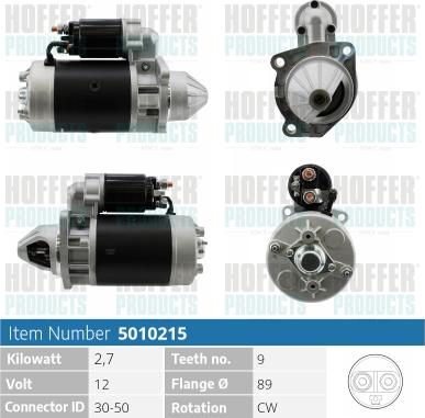 Hoffer H5010215 - Starter autospares.lv