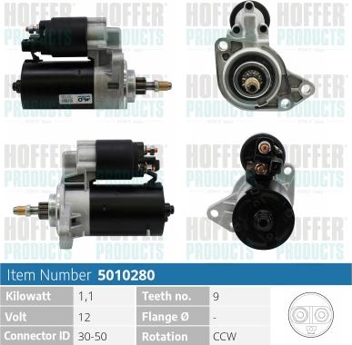 Hoffer H5010280 - Starter autospares.lv