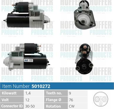 Hoffer H5010272 - Starter autospares.lv