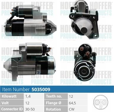 Hoffer H5035009 - Starter autospares.lv