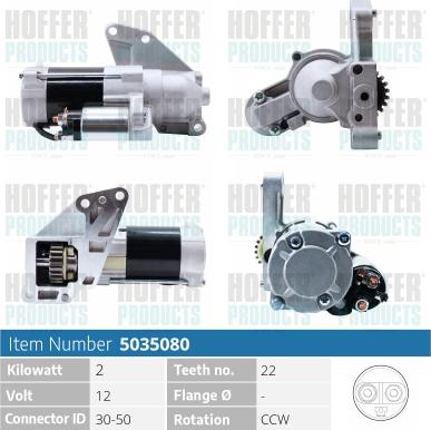 Hoffer H5035080 - Starter autospares.lv