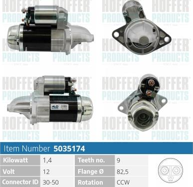 Hoffer H5035174 - Starter autospares.lv