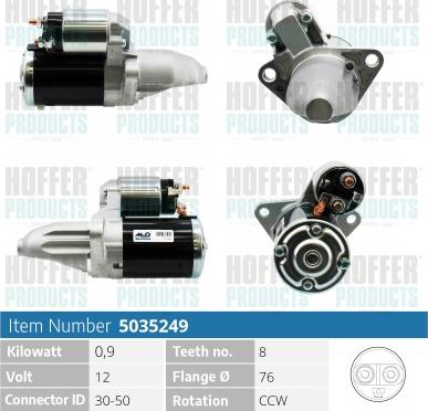 Hoffer H5035249 - Starter autospares.lv