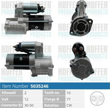 Hoffer H5035246 - Starter autospares.lv