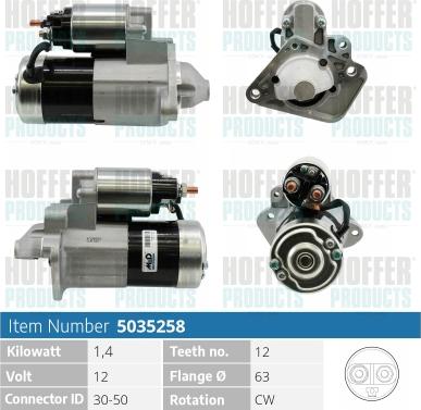 Hoffer H5035258 - Starter autospares.lv