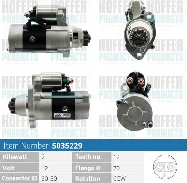 Hoffer H5035229 - Starter autospares.lv