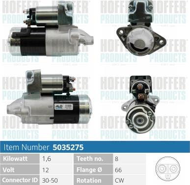 Hoffer H5035275 - Starter autospares.lv