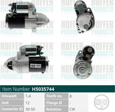 Hoffer H5035744 - Starter autospares.lv