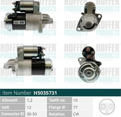 Hoffer H5035731 - Starter autospares.lv