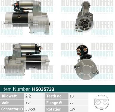 Hoffer H5035733 - Starter autospares.lv