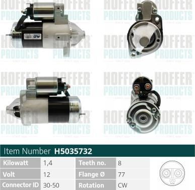 Hoffer H5035732 - Starter autospares.lv