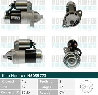 Hoffer H5035773 - Starter autospares.lv