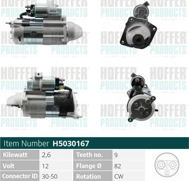 Hoffer H5030167 - Starter autospares.lv