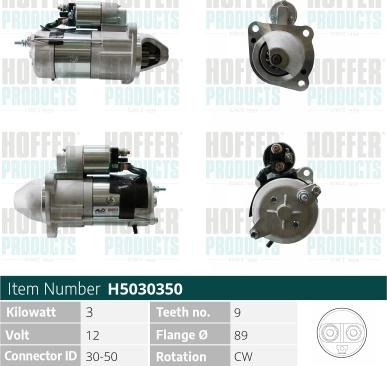 Hoffer H5040572 - Starter autospares.lv