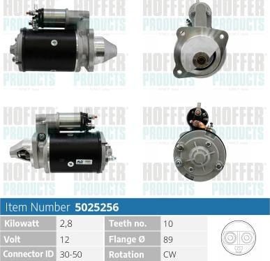 Hoffer H5025256 - Starter autospares.lv