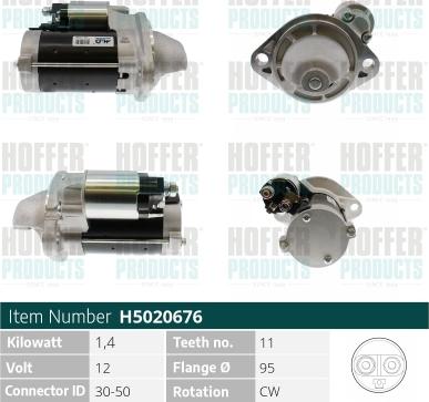 Hoffer H5020676 - Starter autospares.lv