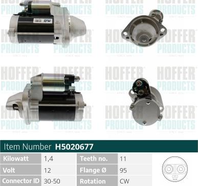 Hoffer H5020677 - Starter autospares.lv