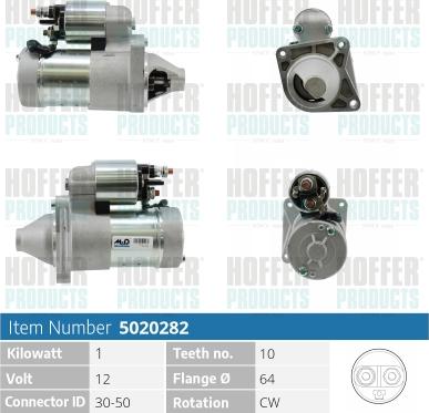 Hoffer H5020282 - Starter autospares.lv