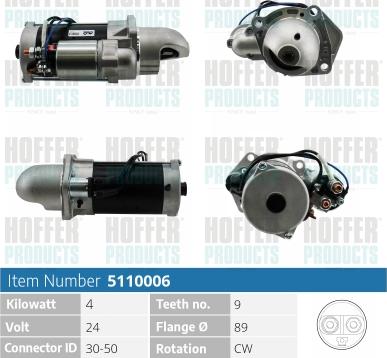 Hoffer H5110006 - Starter autospares.lv