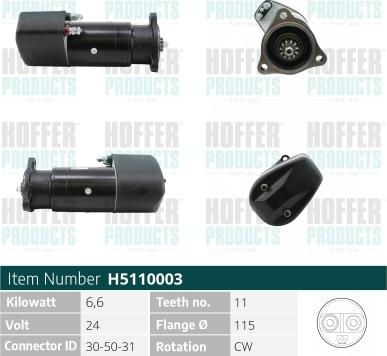 Hoffer H5110003 - Starter autospares.lv