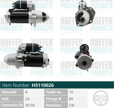 Hoffer H5110026 - Starter autospares.lv