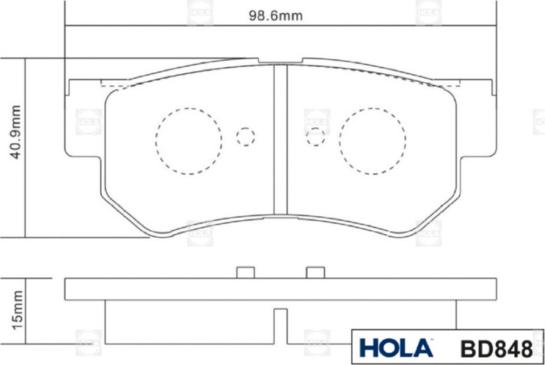 Hola BD848 - Brake Pad Set, disc brake autospares.lv