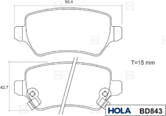 Hola BD843 - Brake Pad Set, disc brake autospares.lv