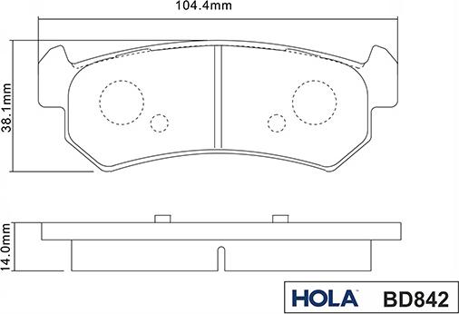 Hola BD842 - Brake Pad Set, disc brake autospares.lv