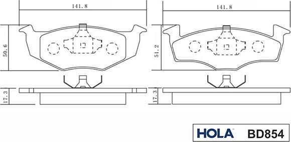 Hola BD854 - Brake Pad Set, disc brake autospares.lv