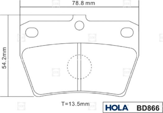 Hola BD866 - Brake Pad Set, disc brake autospares.lv