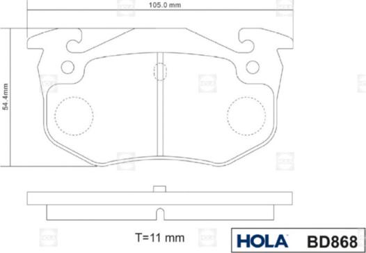 Hola BD868 - Brake Pad Set, disc brake autospares.lv