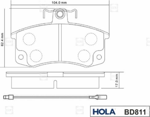 Hola BD811 - Brake Pad Set, disc brake autospares.lv