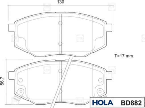 Hola BD882 - Brake Pad Set, disc brake autospares.lv