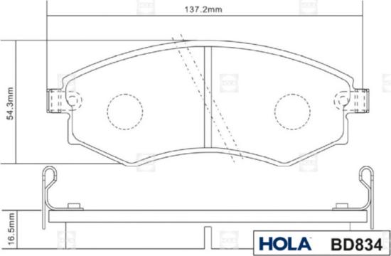 Hola BD834 - Brake Pad Set, disc brake autospares.lv