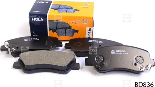 Hola BD836 - Brake Pad Set, disc brake autospares.lv