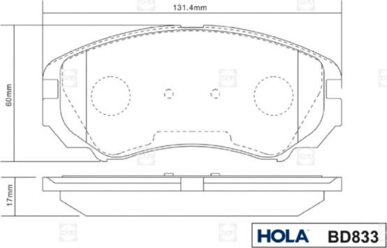 Hola BD833 - Brake Pad Set, disc brake autospares.lv