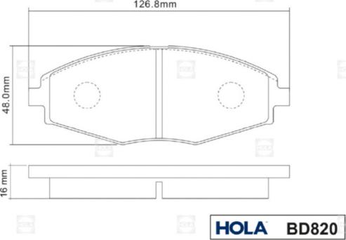 Hola BD820 - Brake Pad Set, disc brake autospares.lv