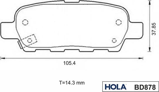 Hola BD878 - Brake Pad Set, disc brake autospares.lv