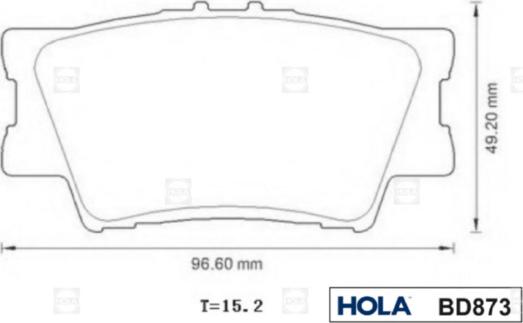 Hola BD873 - Brake Pad Set, disc brake autospares.lv