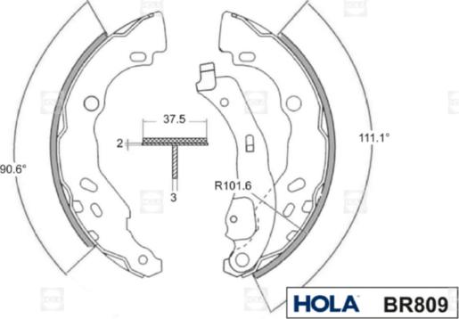 Hola BR809 - Brake Shoe Set autospares.lv