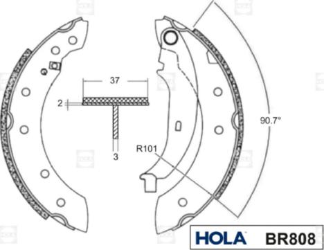 Hola BR808 - Brake Shoe Set autospares.lv