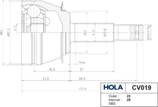 Hola CV019 - Joint Kit, drive shaft autospares.lv