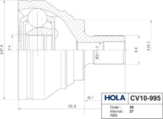 Hola CV10-995 - Joint Kit, drive shaft autospares.lv