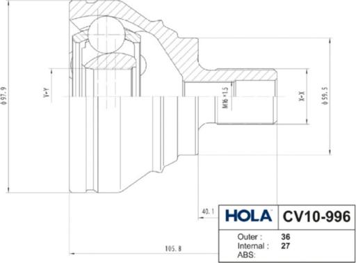 Hola CV10-996 - Joint Kit, drive shaft autospares.lv